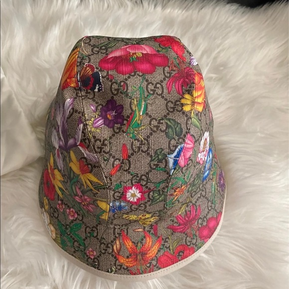 Gucci Multicoloured Flora Print Bucket Hat size M - Picture 3 of 11